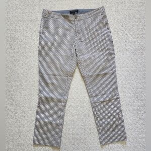Banana Republic Hampton Fit Ankle Pants With Pockets Beige Blue Womens Size 6